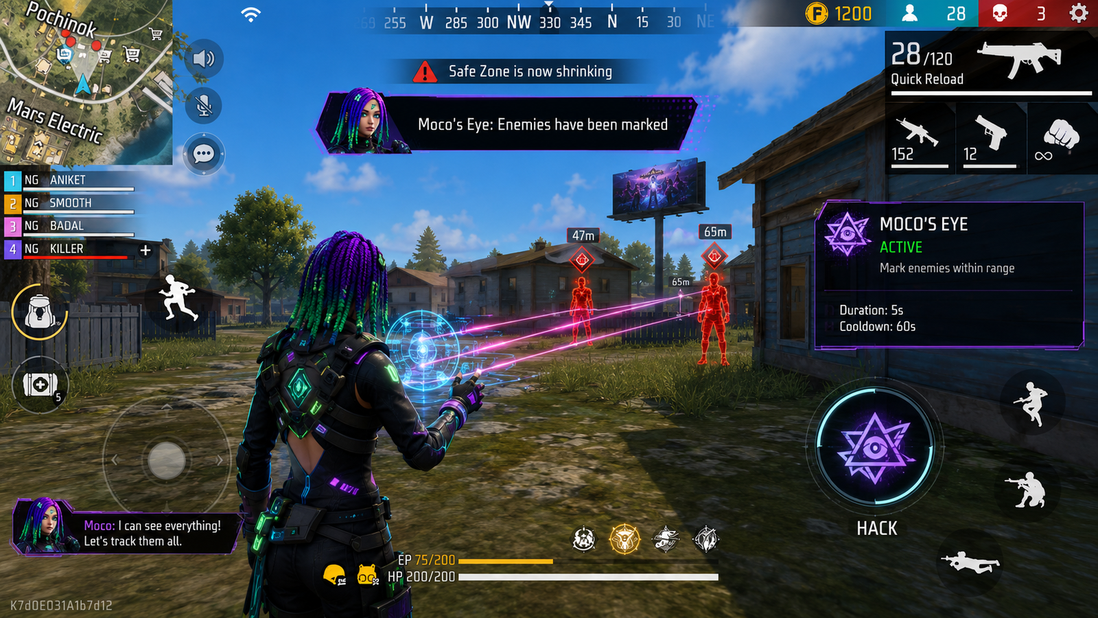 Add image here — Moco tracking ability in action
