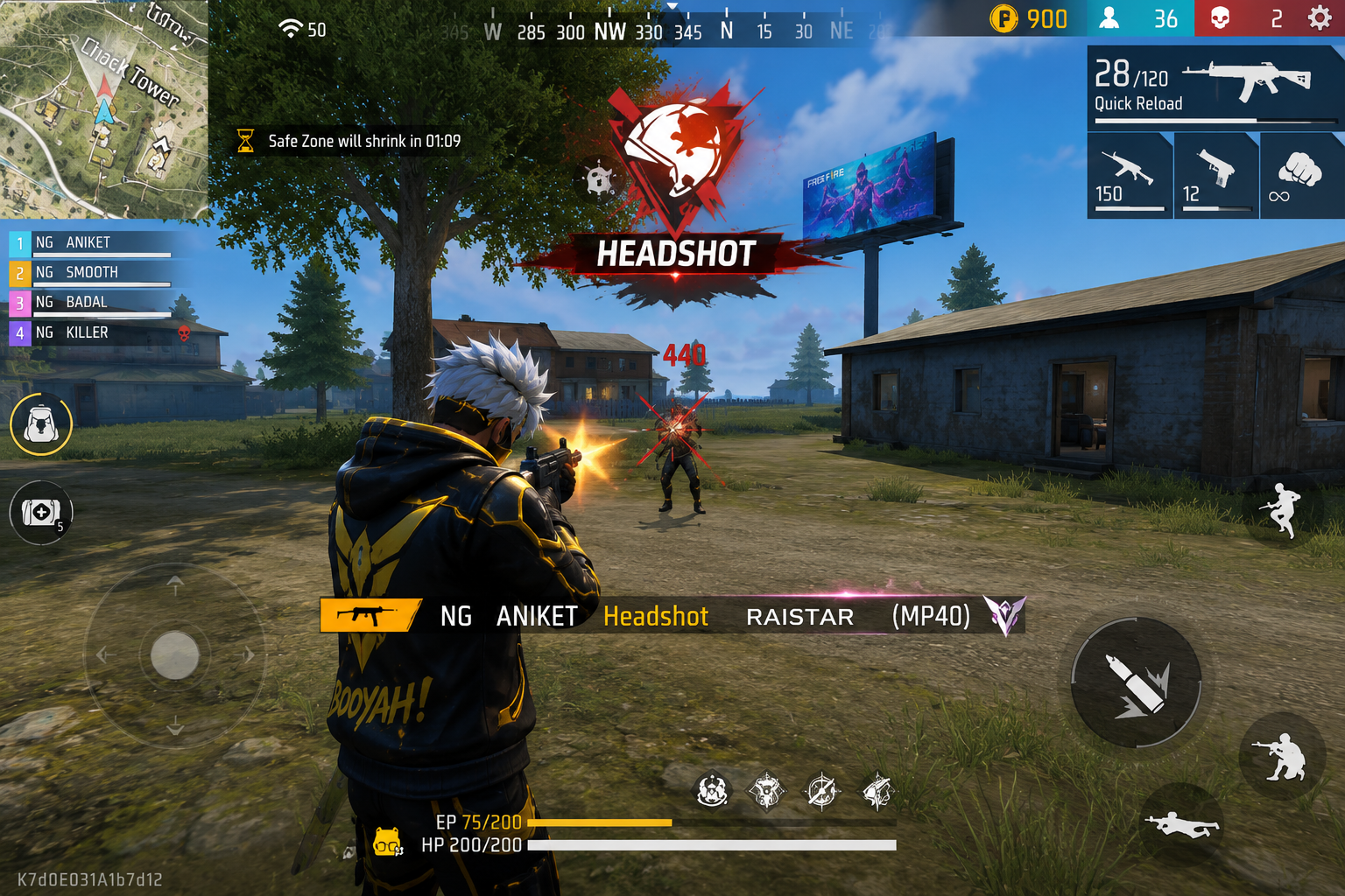 Add image here — headshot kill-feed screenshot
